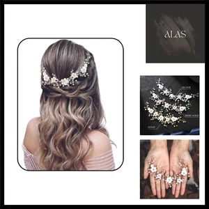 Blumenhaarschmuck Hochzeits-Haaraccessoire Handgefertigt Perlen Kristall - Bild 1 von 10