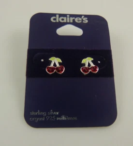 Sterling Silber Pfosten Kristall Kirsche Kirschen Ohrstecker Ohrstecker 925 - Bild 1 von 4