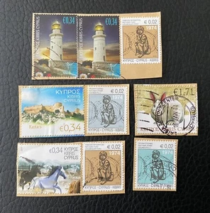 Konvolut 9 Briefmarken aus Zypern verschiedene Jahre - auf Fragment - Stamps DL53 - Bild 1 von 1