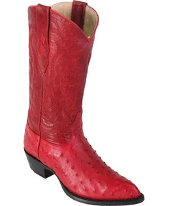 BOTA WESTERN LOS ALTOS ROJA GENUINA PLUMA COMPLETA AVESTRUZ PUNTA EN J (EE+) 990312 - Imagen 1 de 2