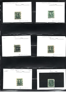 JimbosStamps, U.S. precancels, 1902 green 1 cent Franklin. 12 diff. - Picture 1 of 2