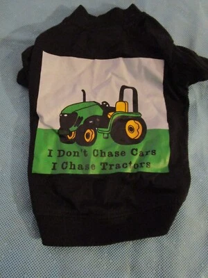 Camisa para Perros Ropa para Mascotas Perro Negra Tractor I Chase Tractores Camiseta Talla XS Foto 1 de 4