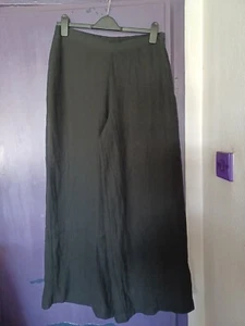 PANTALONES DE LINO CREA CONCEPT NEGROS PIERNA ANCHA FORRADOS..EU 42L..TALLA 14 - Imagen 1 de 4