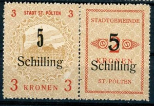 Austria local revenues St. Pölten 5 Schilling MH Stempelmarken fiscal - Picture 1 of 1