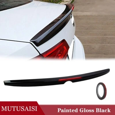 Fits VW Jetta MK6 12-18 Sedan Rear Trunk Lip Spoiler Wing W/ Reflector GLOSS BLK - Image 1 of 4