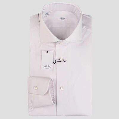NUEVA CAMISA BARBA NAPOLI ALGODÓN PA EA TALLA 18.5 US 46 EU BNSS31 Foto 1 de 3