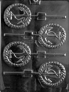 N028 Anchor Lollipop Chocolate Candy Soap Mold w/Instructions - Picture 1 of 1