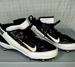 NIKE Air Zoom Cleats Mens Sz. 9 Super Bad Football Black White - Picture 1 of 9