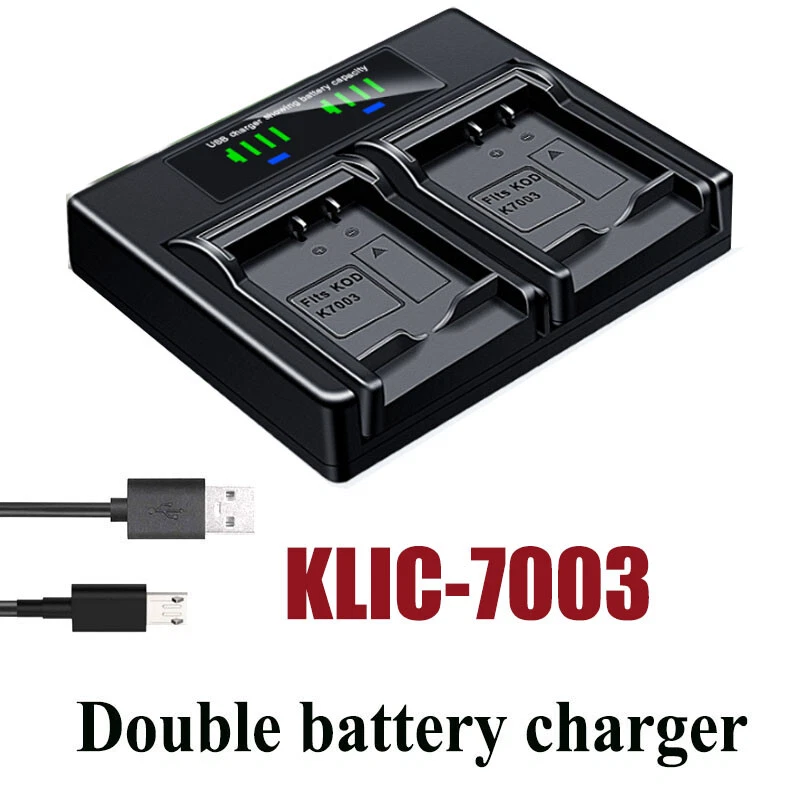 Dual Battery Charger For Kodak EasyShare KLIC-7003 Z950 Z950 IS MD81 - Image 1 of 4