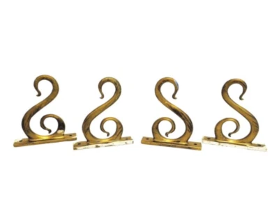 4件套复古漩涡金属外套钩独特风格金色螺旋壁挂 — 第 1/4 张图片