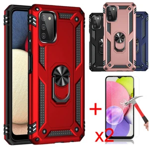 Für Samsung Galaxy A03S Hülle, Armor Kickstand Cover + Hartglas Schutz - Bild 1 von 14