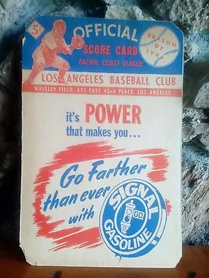 1946 Official Score Card Los Angeles BaseBall Club - Image 1 of 4