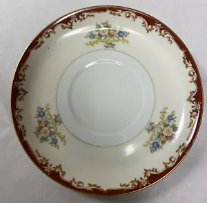 Kikusui China Japan Soup Saucer Cream & White W/ Multicolor Floral Trim ~6-5/8” - Picture 1 of 4