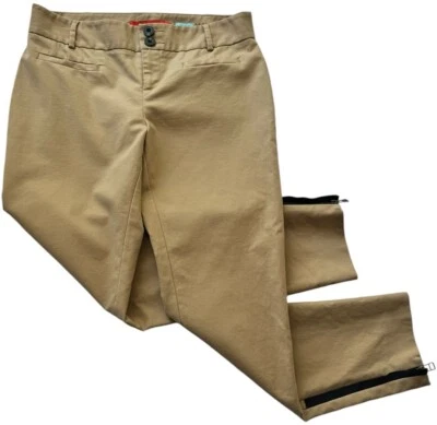 Cartonnier Charlie Ankle Pants Womens size 2 Khaki Tan Flat Chinos Anthropology - Image 1 of 4