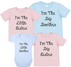 Ich bin der große/kleine Bruder/Schwester passende T-Shirts für Kind, Baby & Kleinkind - Bild 1 von 18