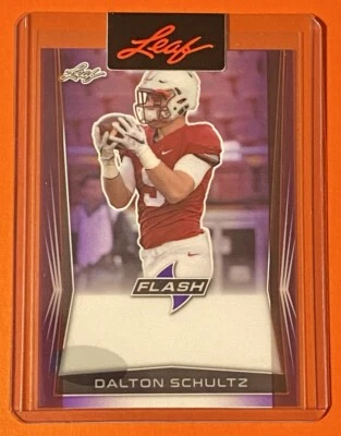 2018 DALTON SCHULTZ ROOKIE 1/1 LEAF FLASH CLEAR PURPLE PRE PRODUCTION PROOF RC - Image 1 of 2