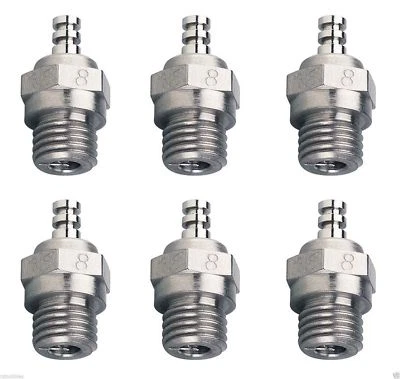 OS #8 # 8 2 Two Stroke Nitro Engine RC Airplane Glow Plug OSMG2691 6 Pack Plugs - Image 1 of 4