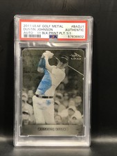 2011 Leaf Golf Metal #BADJ1 Dustin Johnson Blk. Print Plate 1/1 PSA Authentic