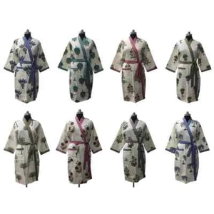 3 Pcs Unisex Waffle Bathrobe Hotel Quality 100% Cotton Nightwear Dressing Gown - Picture 1 of 10