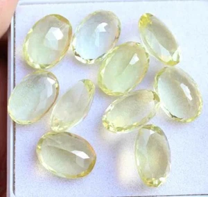 Natürlicher Zitronenquarz oval geschnitten lose Edelstein Menge 10 Stck. 9,5*14 MM 52,40 CT - Bild 1 von 3