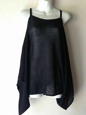 LaRok women's Black Knit Batwing Spaghetti straps knit Top Size XS S - Image 1 of 3