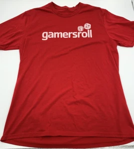 Gamer Adult T-Shirt Sz Large Red Gamersroll Dice Game Night Dungeon Master Dice - Picture 1 of 3