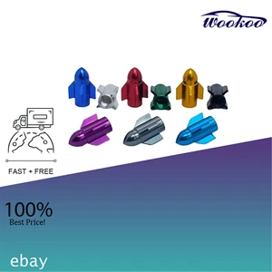 4x Rocket Dust Cover Car Wheel Tyre Tire Rim Air Stem Valve Cap - 9 colors - Picture 1 of 16