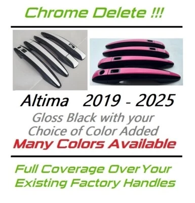 Superposiciones de manija de puerta negras y de color para Nissan Altima 2019-2025 TÚ ELIGES CLR Foto 1 de 4