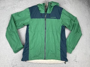 Chaqueta cortavientos Patagonia para hombre mediana verde azul con capucha nailon concha de lluvia LEER - Imagen 1 de 17