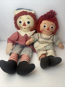 Muñecas Raggedy Ann y Andy de colección 16-19” de alto Knickerbocker años 70 Need TLC - Imagen 1 de 23