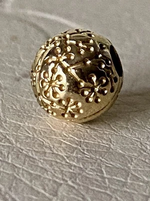 Genuine Pandora 14ct Gold Lucerne Clip Charm #750818 - RARE & HTF - Image 1 of 4