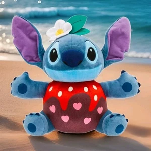 NIB! Disney Store Small 12" Plush Toy - Stitch Chocolate Dipped Strawberry - Picture 1 of 4