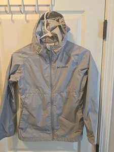 Columbia Jacket Kids Youth Medium Light Gray Full Zip Lightweight Windbreaker - Picture 1 of 5