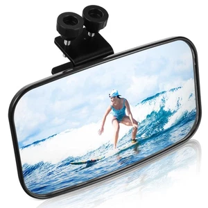 Universal Boat Rearview Mirror Large Boat Rear View Mirror Clamp On Rail - Picture 1 of 6