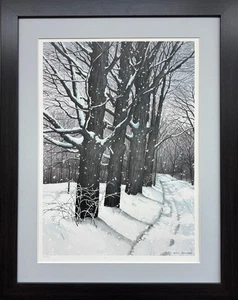 Helen Rundell "Country Lane" FRAMED Limited Plate Signed Winter Trees Art New - Picture 1 of 4