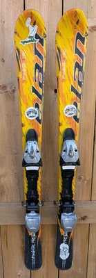 Grandes esquís de nieve alpinos ELAN medidas 43" largo 110 cm acabado AMARILLO Foto 1 de 4