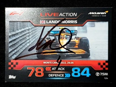 F1 CARD Topps autografo LANDO NORRIS MCLAREN autografato hand SIGNED authentic - Immagine 1 di 2