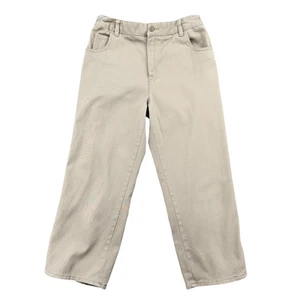 Lands' End Beige Button Closure Belt Loops Front Pockets Khaki Pants Girls 16 - Picture 1 of 10