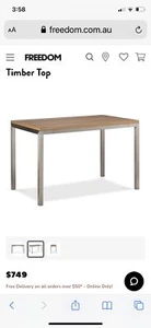 Desk Freedom Workers Desk 1600*700 Elm Top Stainless Steel - Picture 1 of 8