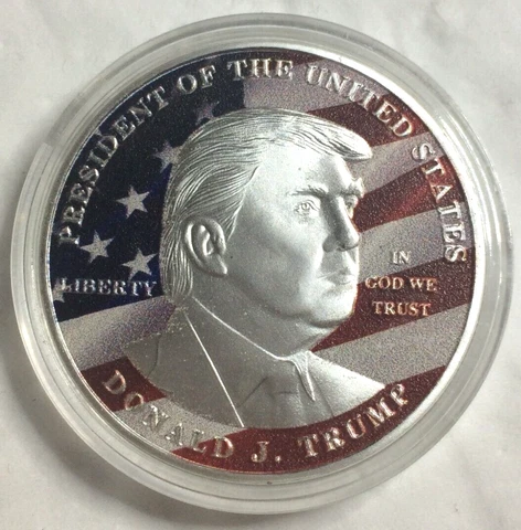 DONALD J. TRUMP PRESIDENT OF THE UNITED STATES COLORIZED MAGA USA COIN 45th PRES Cover