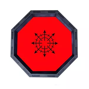 Red Chaos Star Achteck Holzwürfeltablett, Rolltablett D&D Tischplatte Brettspiele - Bild 1 von 2