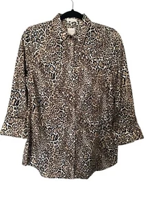 Chico's Women's Animal Print No-Iron Button-Down Tunic Size 0 - Picture 1 of 3