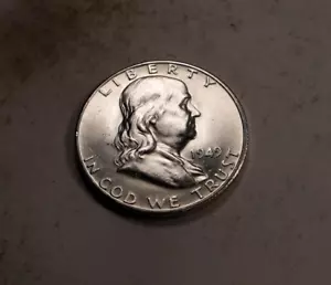 Medio dólar Franklin 1949-S * gema BU * fecha clave * 90 % plata * XH210 - Imagen 1 de 2