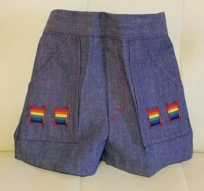 Pantalones Cortos De Colección Años 80 Niño Niños Donmoor 3T Acentos Arco Iris Unisex Orgullo Foto 1 de 4