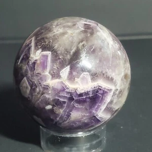 Beautiful Natural Crystal Chevron Amethyst Sphere with clear base - Picture 1 of 12