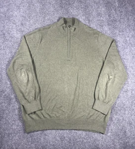 LL Bean Sweater Mens 2XL Green Half Zip Pullover Cotton Cashmere Outdoor Casual - Picture 1 of 10