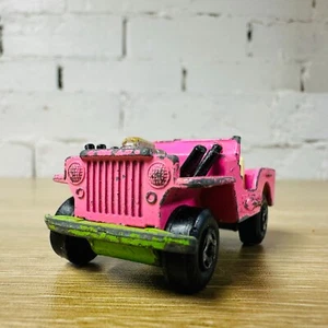 No 2 Jeep Hot Rod Pink Green 1972 Matchbox Superfast - Picture 1 of 15