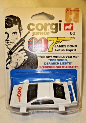 1976 Corgi Juniors 007 James Bond Lotus Esprit 51057 White New in Package - Image 1 of 4
