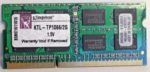 Kingston 2GB 2Rx8 PC3-8500S DDR3 1066MHz SO-DIMM SDRAM KTL-TP1066/2G - Picture 1 of 1