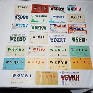Vintage Lot of 27 Ham Radio Call Letter QSL Cards Postcards, Blank - 1940's USA - Picture 1 of 5